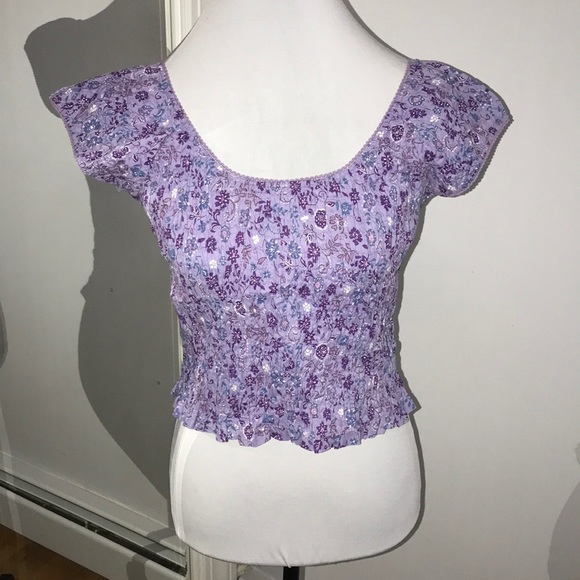 Tops - Purple crop top